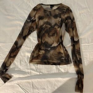 Windsor Brown Patterned Long Sleeve Top